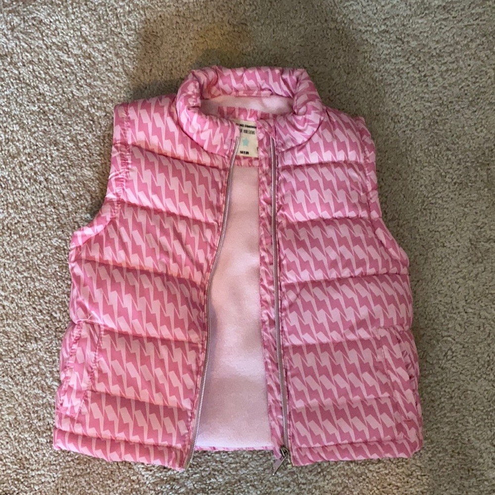 Girls cute pink puffer vest